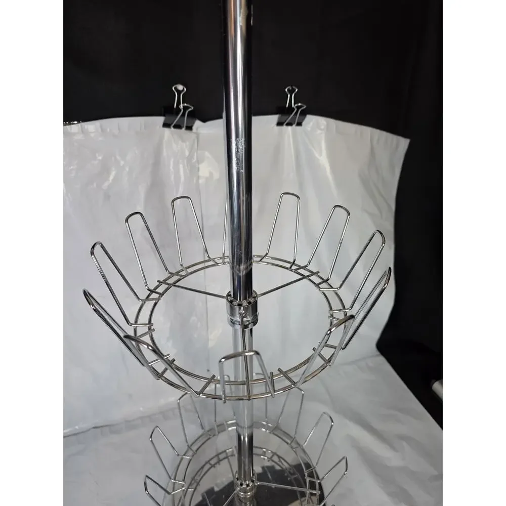 3-Tier Revolving Shoe Tree, Heavy-Duty Steel with Stabilized Base, Holds 18 Pair